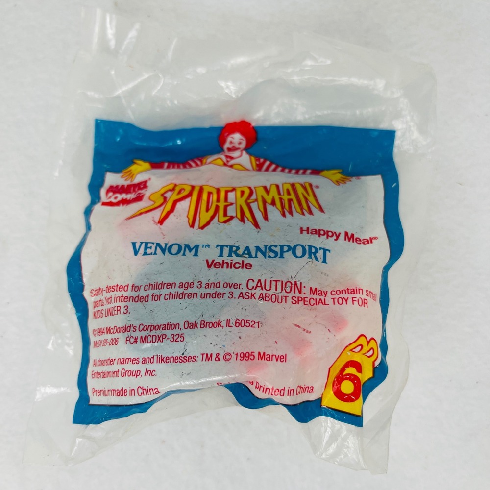 Vtg 1995 McDonalds Happy Meal Marvel Spider-Man Venom Transport Vehicle Toy 6